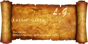 Leiter Gitta névjegykártya